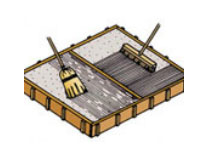 Different brooms will create different finishes on concrete surfaces.
