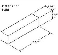 Action Supply 4x4x16 inch solid brick
